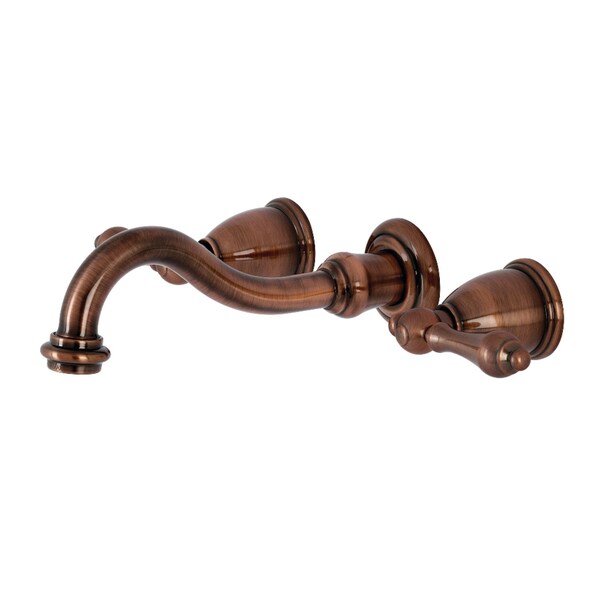 KS312ALAC Vintage 2-Handle Wall Mount Bathroom Faucet, Antique Copper